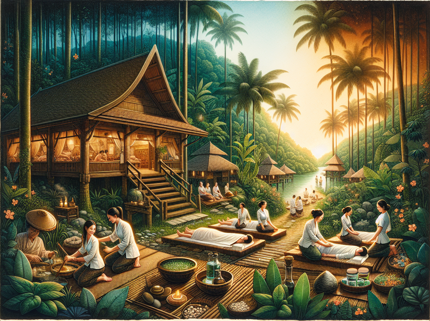 namkhan jungle spa illustration