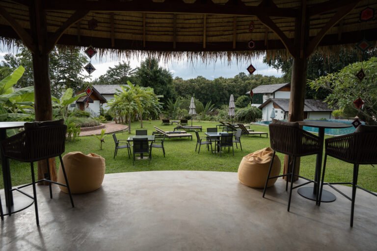 Modern pool bar in Luang Prabang