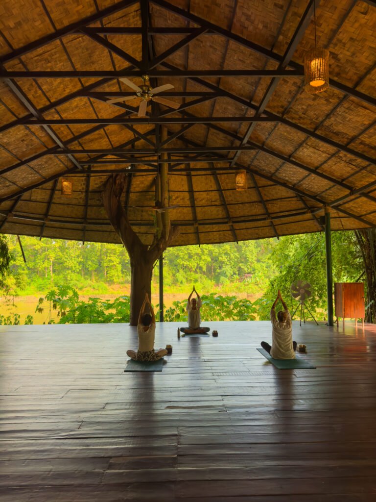 Yoga class by the river, Luang Prabang