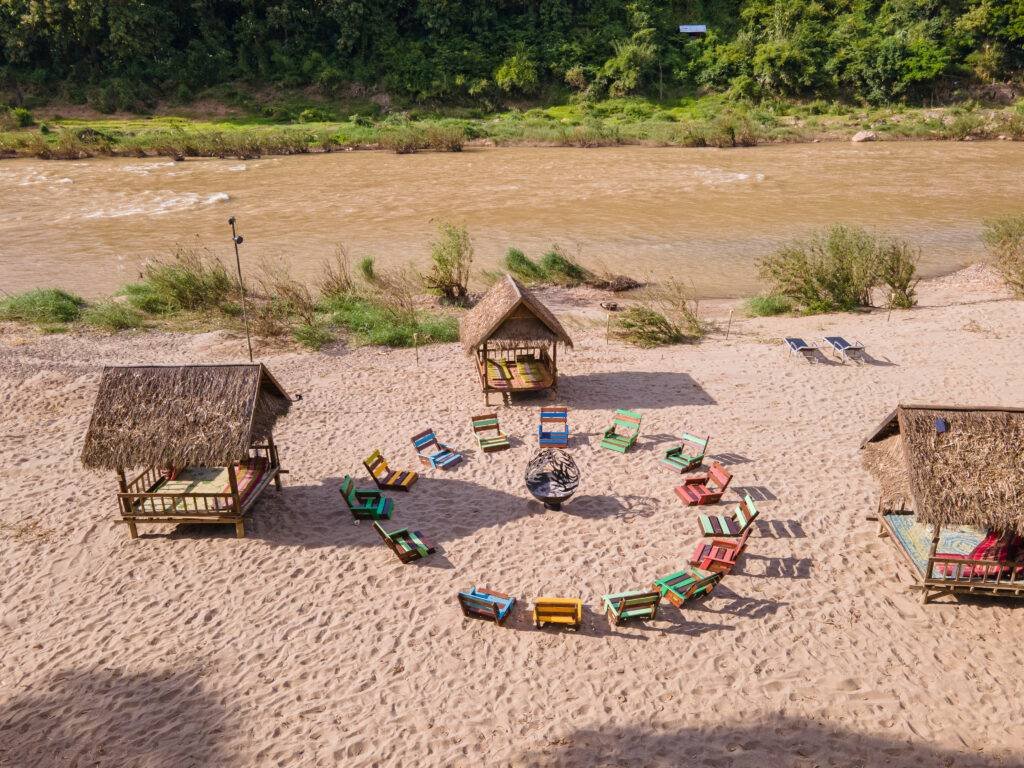 Beach right by the Nam Khan River