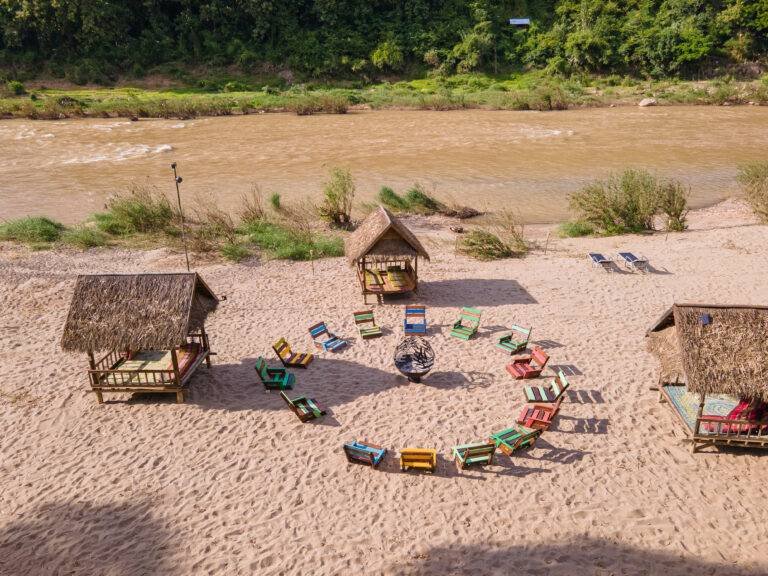 Beach right by the Nam Khan River