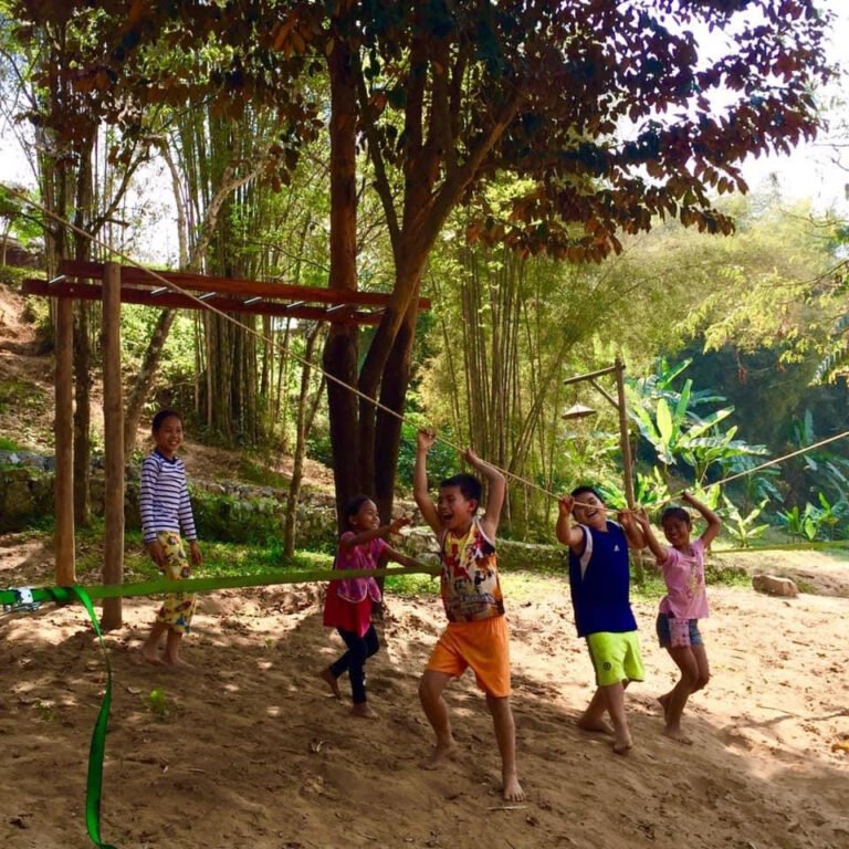 Children playing outdoors in our beautiful gardens